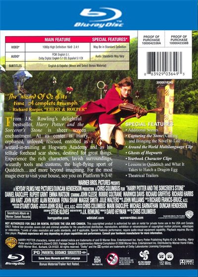 Disc Title Back Cover